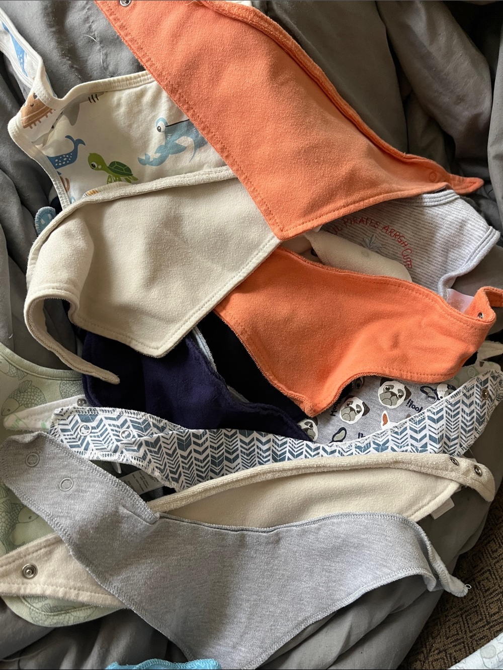 Mixed Lot of Baby Bibs- Mostly Bandana Style- 19 total